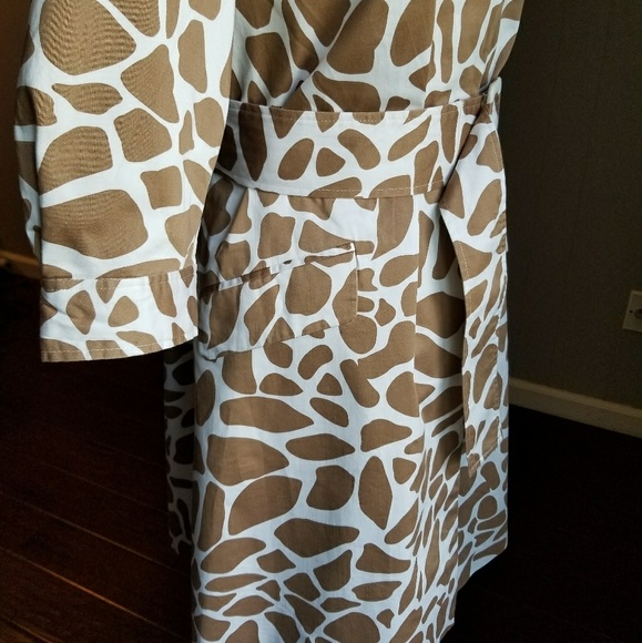 Animal print coat dress /with belt - Picture 3 of 7
